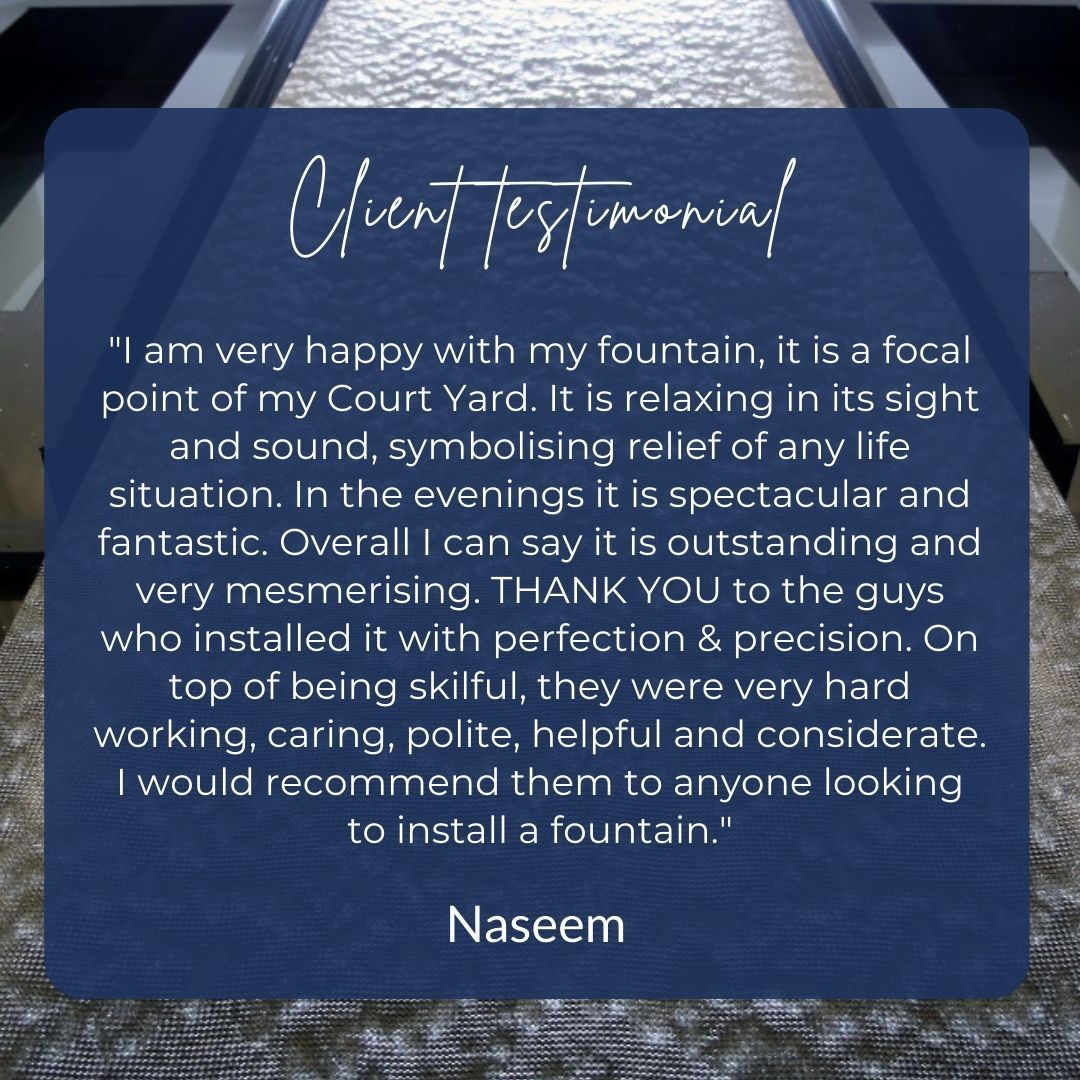 Lovely words from a very happy client.