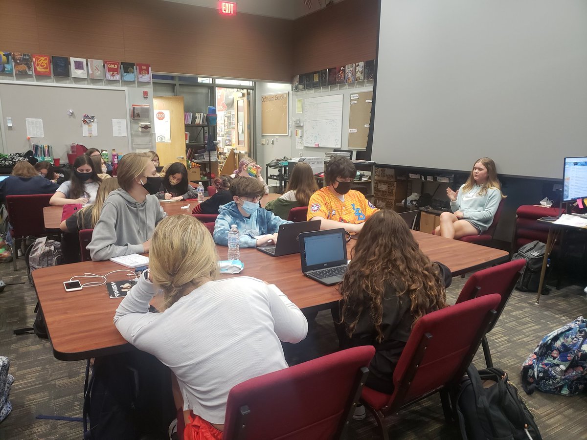 Regional golf champion Macie Brown is also on our journalism and droduction design staffs. Today the intro kids are interviewing her and she's giving tips on their questioning.