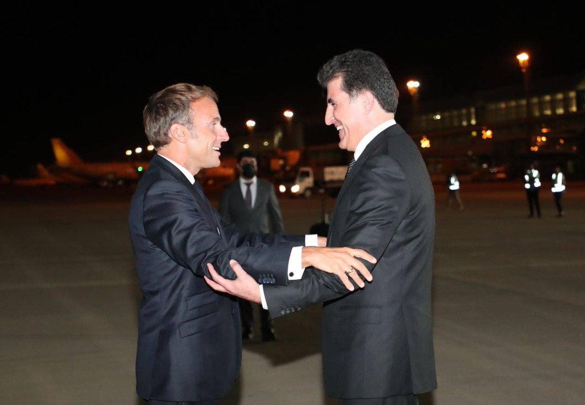 IKRPresident's tweet photo. Mon cher ami @EmmanuelMacron m'a écrit suite à sa récente visite dans la région du Kurdistan et en Irak. Sa venue à Erbil a été l'expression des liens forts et historiques entre nos nations. Je suis reconnaissant à la France pour son soutien constant au Kurdistan et à l'Irak. https://t.co/Mp6KD4Cqgc