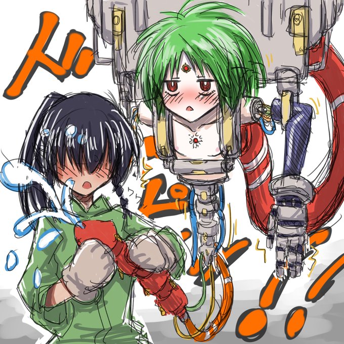 #頑張って描いたのに思った以上に反響が無かった絵 
ふたなりメカおちんちんさんはダメだったなー個人的には大好きだったけど難しー 