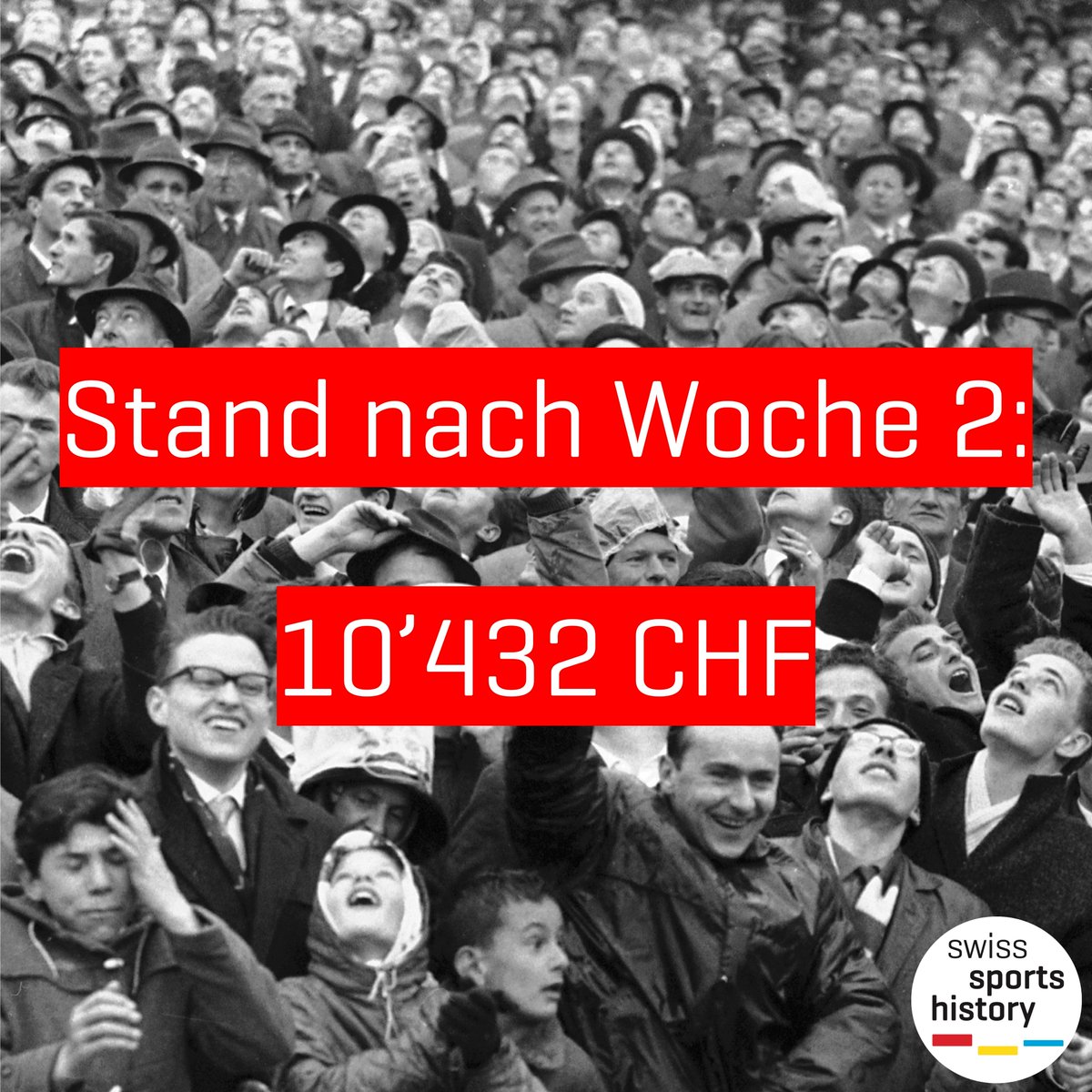 SportsHistoryCH's tweet photo. Halbzeit⏳bei unserem Crowdfunding und nomen est omen haben wir etwas mehr als die Hälfte der Zielsumme erreicht! 

Wir haben aber erst die Hälfte des Marathons🏃🏁 absolviert! Unterstützt uns bitte und verbreitet den Link unseres Crowdfundings: https://t.co/JhbwcIGvWL https://t.co/XhWCxWFq40