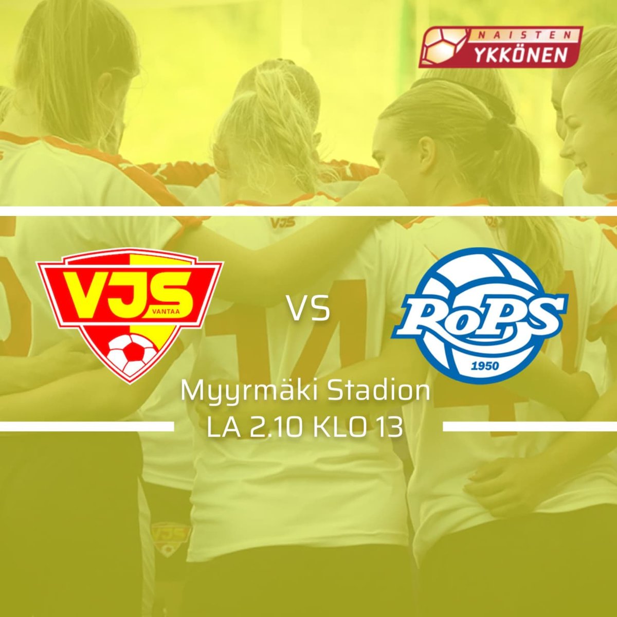 VJSry's tweet photo. Lauantai 2.10. on #länsivantaanylpeys #tuplapelipäivä ⚽️⚽️ 

@VJS_Naiset kohtaa @ropsnaiset klo 13 ja @VJSMiehet @FC_Jazz'n klo 17  💛❤

Liput
6 € aik.
3 € (8-17 v) ja alennusryhmät

Yhdellä lipulla molemmat ottelut!

#naistenykkönen #miestenkakkonen #jalkapalloyhteisösinulle https://t.co/hwnoKKj4Iv