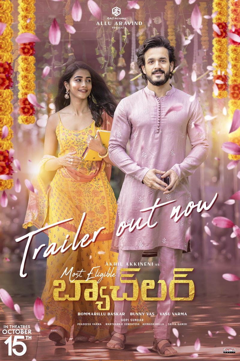 AkhilAkkineni8's tweet photo. A glimpse of our journey. Love and laughter all the way. See you in theatres on October 15th. https://t.co/bMlQD6j9u0 

#AlluAravind @hegdepooja @baskifilmz @GopiSundarOffl #PradeeshMVarma @GA2Official @adityamusic #MEBOnOct15th https://t.co/30WDuISpHG