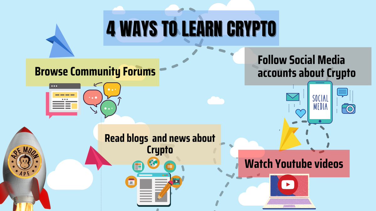 🧠4 WAYS TO LEARN CRYPTO
Like if this was helpful.
#ApeMoon #apestogetherstrong #HODL #pancakeswap #cryptoxchanger #cryptomeme #finance #tothemoon🚀 #nft