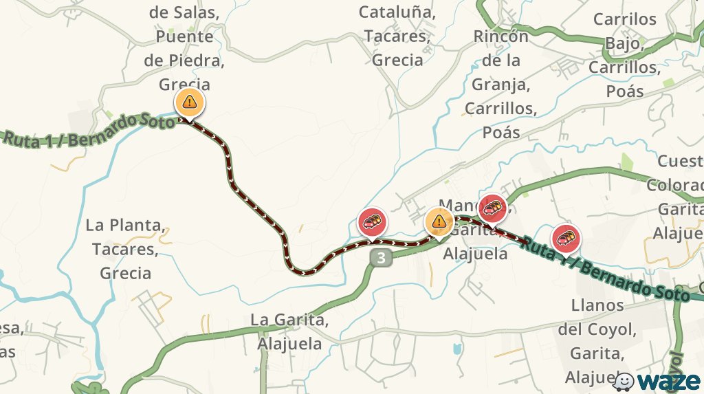 Evita Ruta 1 / Bernardo Soto #ZoomRadio919 #TraficoCR . Estarías detenido 21m más de lo habitual