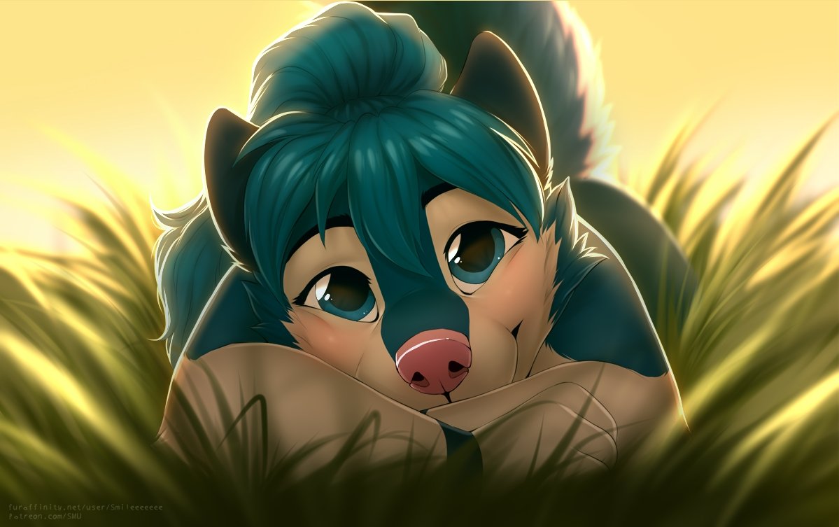 This is me as a young shepherd dog, laying in the green. 
That great piece of art was made by <a href="/Oduvan773/">SMU ☮️</a>