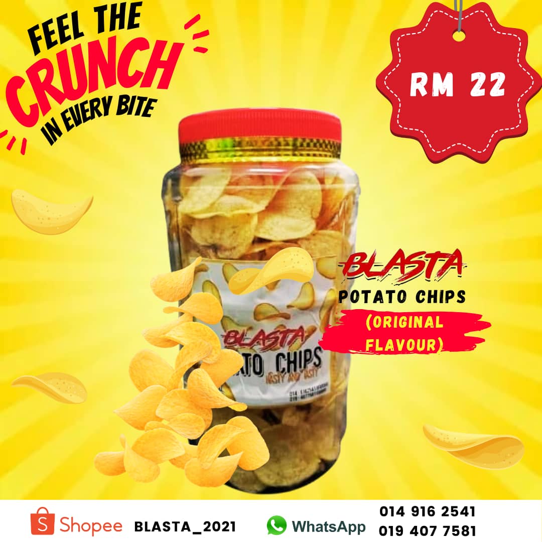 farhanfz's tweet photo. Kalau korang minat potato chips, korang mesti kena try Potato Chips BLASTA ni. Sedap weh. Tun Mahathir pun cakap sedap. Tak tipu.

Pergi je Shopee and cari Blasta_2021. Yang tak minat kerepek pun suka.

https://t.co/sR6cjGUwxK https://t.co/fjrtef5Ytq