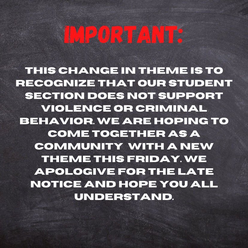 QCHS student section tweet media