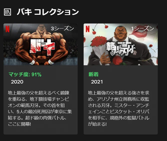 ネトフリの刃牙シリーズのサムネが？刃牙じゃないwww