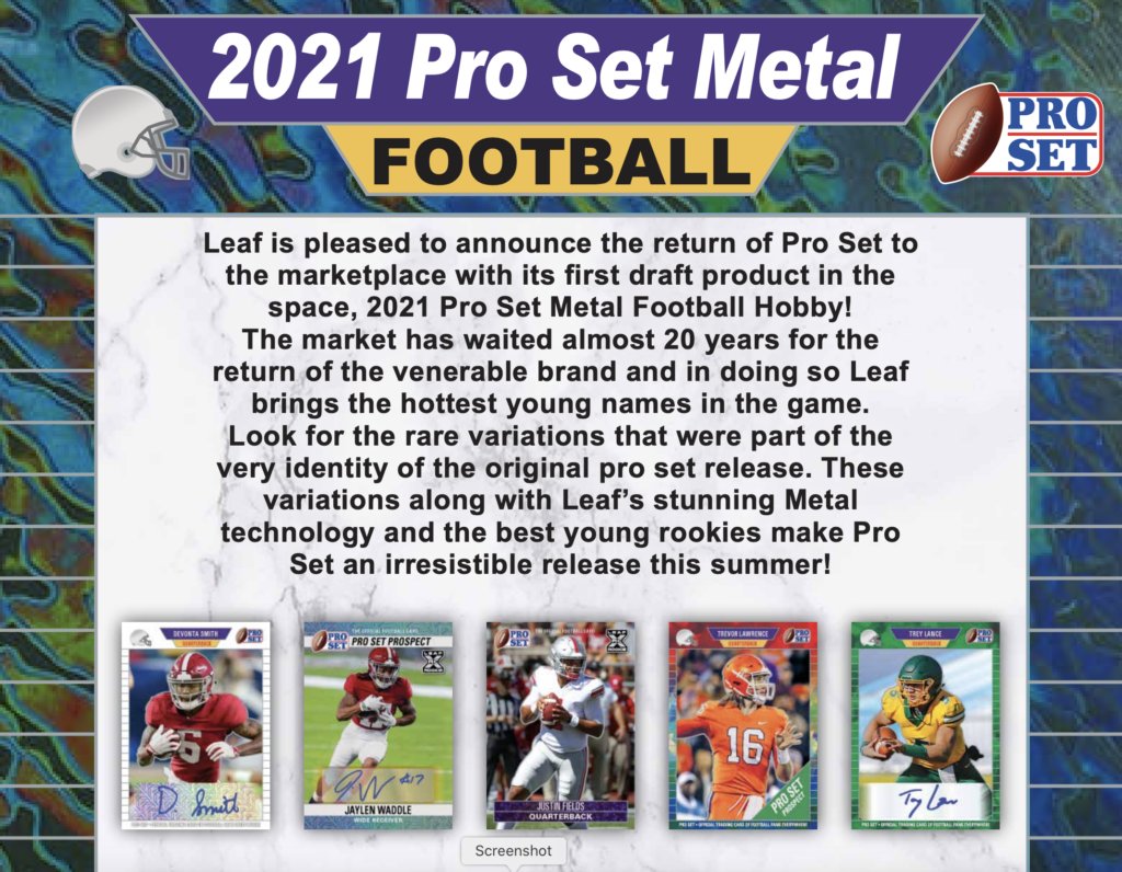 2021 Pro Set Leaf Metal Footbal is $199.95 per box & get ADDITIONAL SAV...