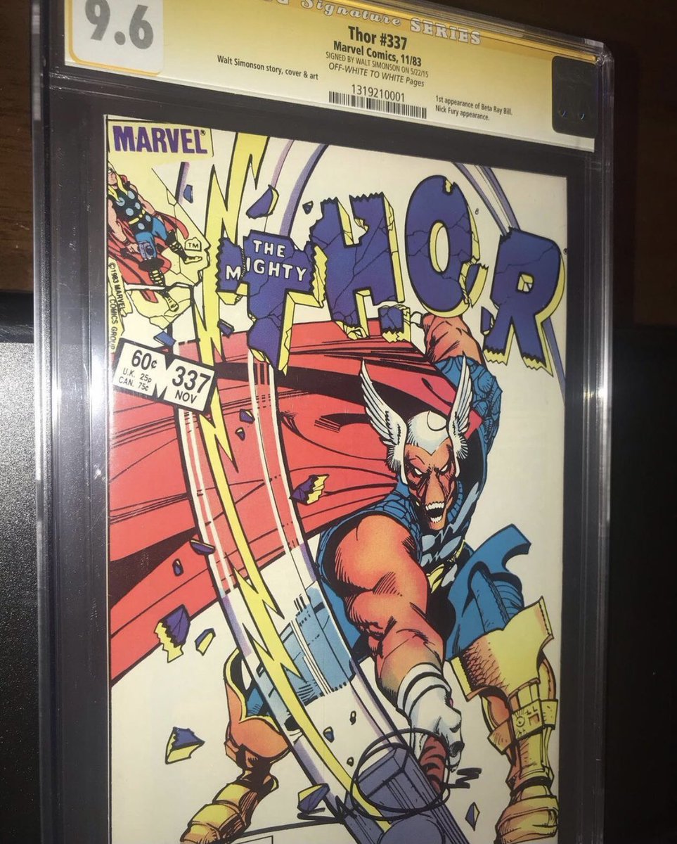 Thor issue 338, First appearance of Beta Ray Bill! Signed by Walt Simonson #thor #betaraybill #waltsimonson #marvelcomics #cgc #cgcss #signedcomics #igcomicfamily #bookclubmembercomics https://t.co/gts51ftjSv