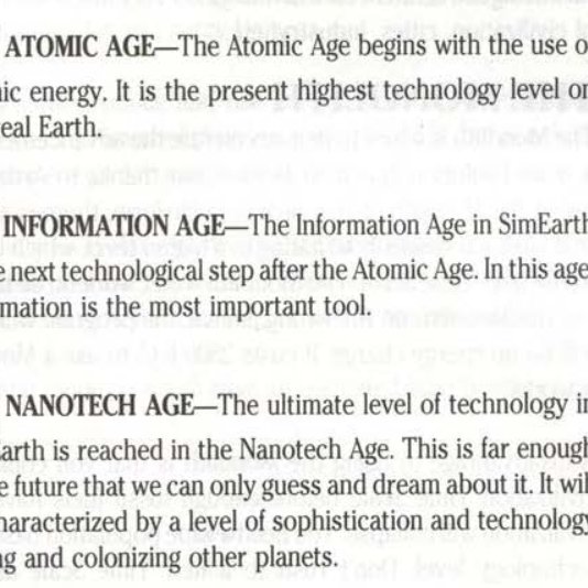 BeeBug_Nic's tweet photo. As a child I played a lot #SimEarth (1990) and in it's manual it described the diferent levels of a sentient civilisation. At the time, it firmly placed us in the "Atomic age". Now days, with #blockchain, #crypto and #metaverses evolving - we are very much in the information age https://t.co/aAIeKHGCmS