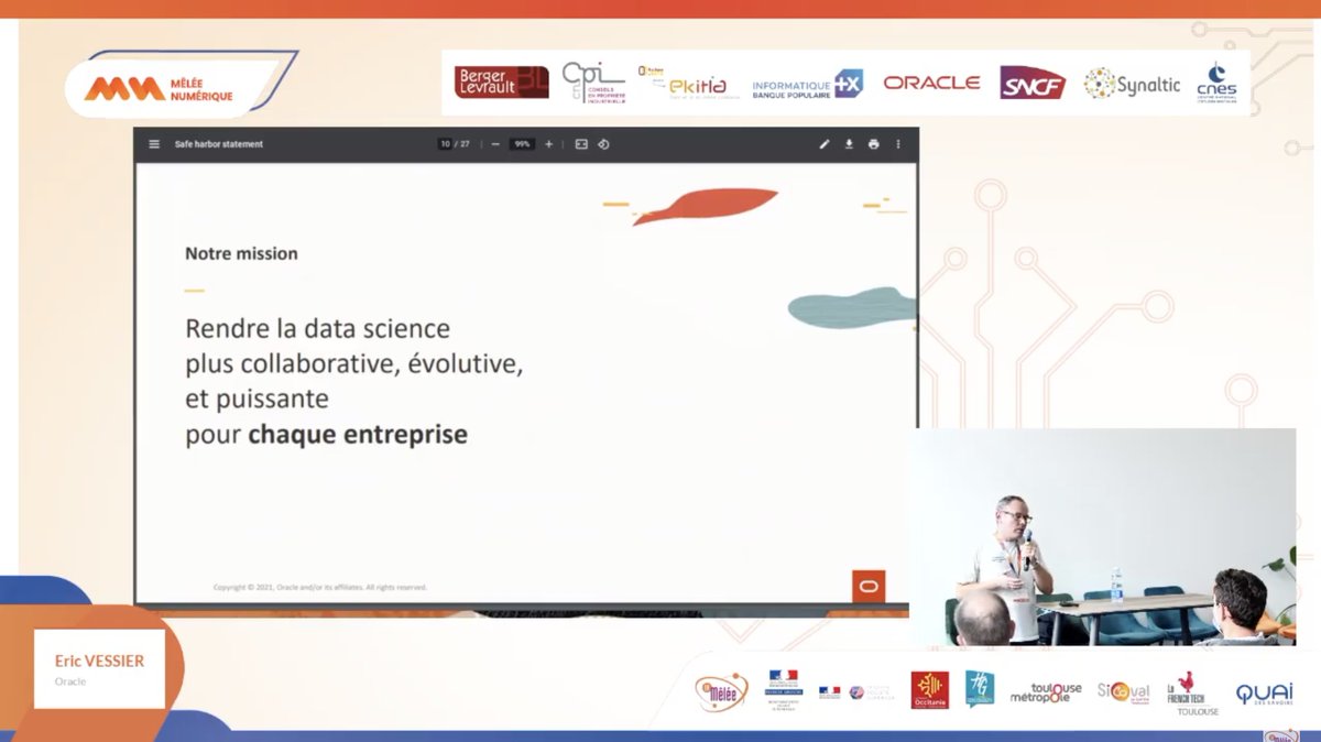 Oracle_France's tweet photo. 💥 {LIVE} "L'objectif d'Oracle est d'apporter plus de #collaboration, d'#évolution et de #puissance pour chaque entreprise et pour toutes les industries."

@Eric_Vessier en direct de @La_Melee #numerique 
#MeleeNum #Data #Science https://t.co/k9mOyvT1q6