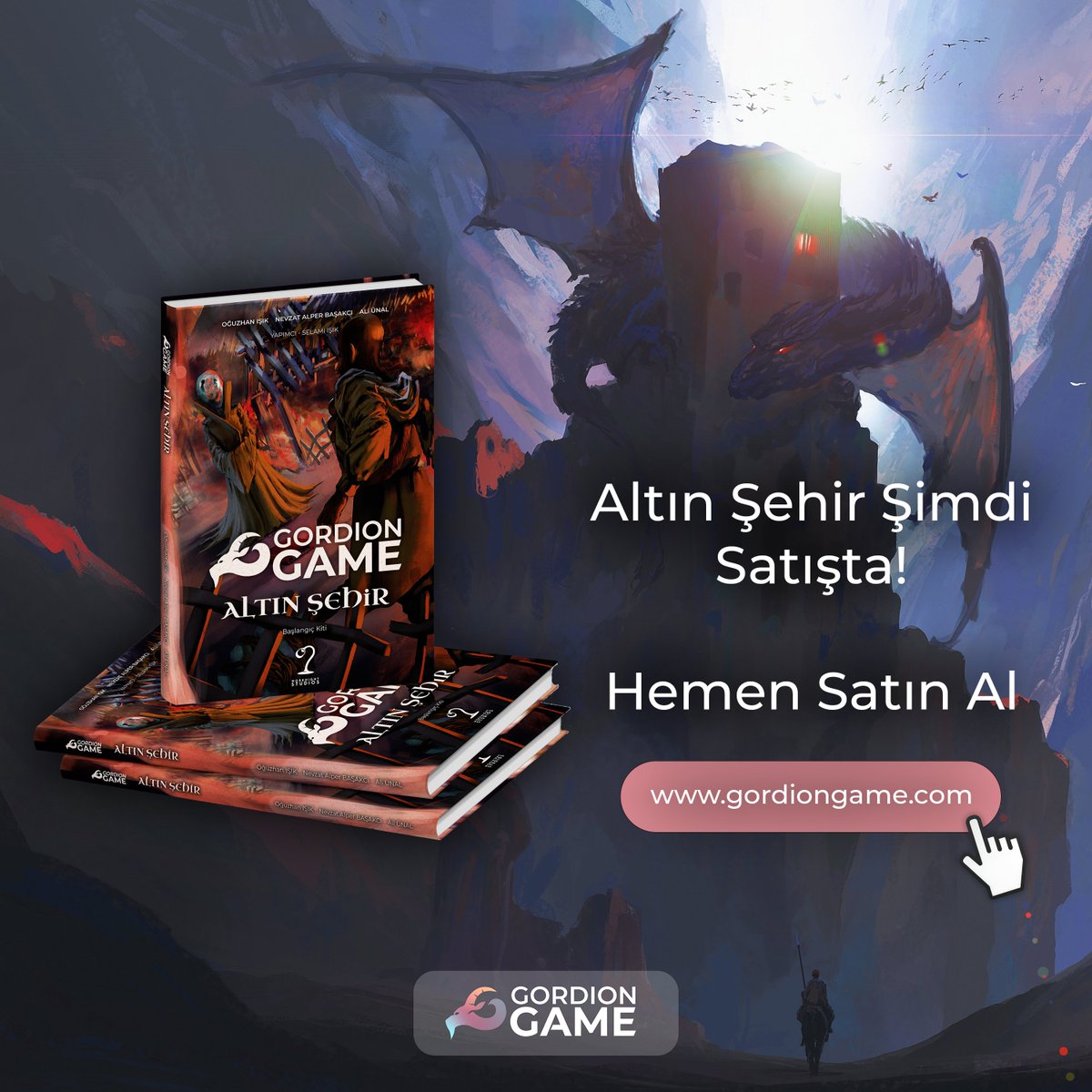 gordiongamefrp's tweet image. Beklenen gün geldi!!🧙‍♂️🤘
Gordion Game Altın Şehir Satışta ilk 10 siparişe imzalı gönderim sağlanmaktadır. #gordiongame #worknightstudios