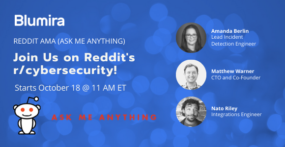 🔥 We're hosting a <a href="/Reddit/">Reddit, Inc.</a> #AMA on r/cybersecurity🔥
Bring all of your burning questions for our security experts from Oct 18-22.
Our rockstar lineup: <a href="/Owenwarner/">Owenwarner</a>, <a href="/InfoSystir/">C-00000291*.sys emotional support team</a> and <a href="/NateRiles/">Nato as Code (NaC)</a> 

Join us! bit.ly/3uyLNOA
