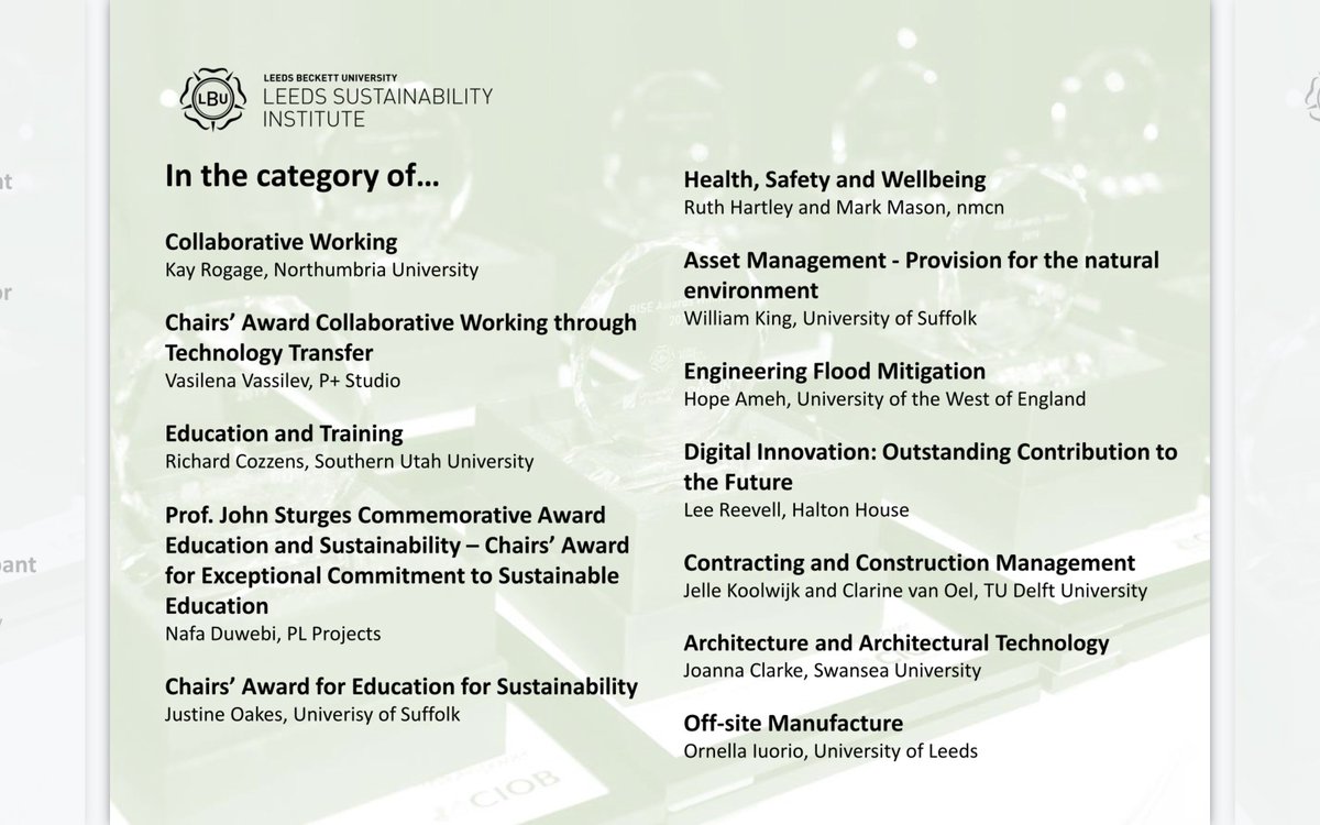 Uni of Suffolk Architecture (@architectureuos) on Twitter photo SUCCESS ALARM: two of our Part 1 students received RISE Awards for their projects at the International Conference for Sustainable Ecological Engineering Design for Society. Well done William King and Lois Whitnell! Also bravo to <a href="/OakesEnviron/">oakesenviron</a>! 👏👏👏📢 <a href="/RIBA_Suffolk/">RIBA Suffolk</a> <a href="/UniofSuffolk/">University of Suffolk</a> SUCCESS ALARM: two of our Part 1 students received RISE Awards for their projects at the International Conference for Sustainable Ecological Engineering Design for Society. Well done William King and Lois Whitnell! Also bravo to <a href="/OakesEnviron/">oakesenviron</a>! 👏👏👏📢 <a href="/RIBA_Suffolk/">RIBA Suffolk</a> <a href="/UniofSuffolk/">University of Suffolk</a>