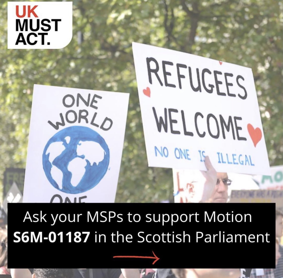 MSP @labourmercedes has raised a motion in the Scottish Parliament, and we need you to ask your MSPs to support it. The motion asks Parliament to make a number of commitments to protect refugee and asylum seeker rights. Use our letter template here: tinyurl.com/c344tskc