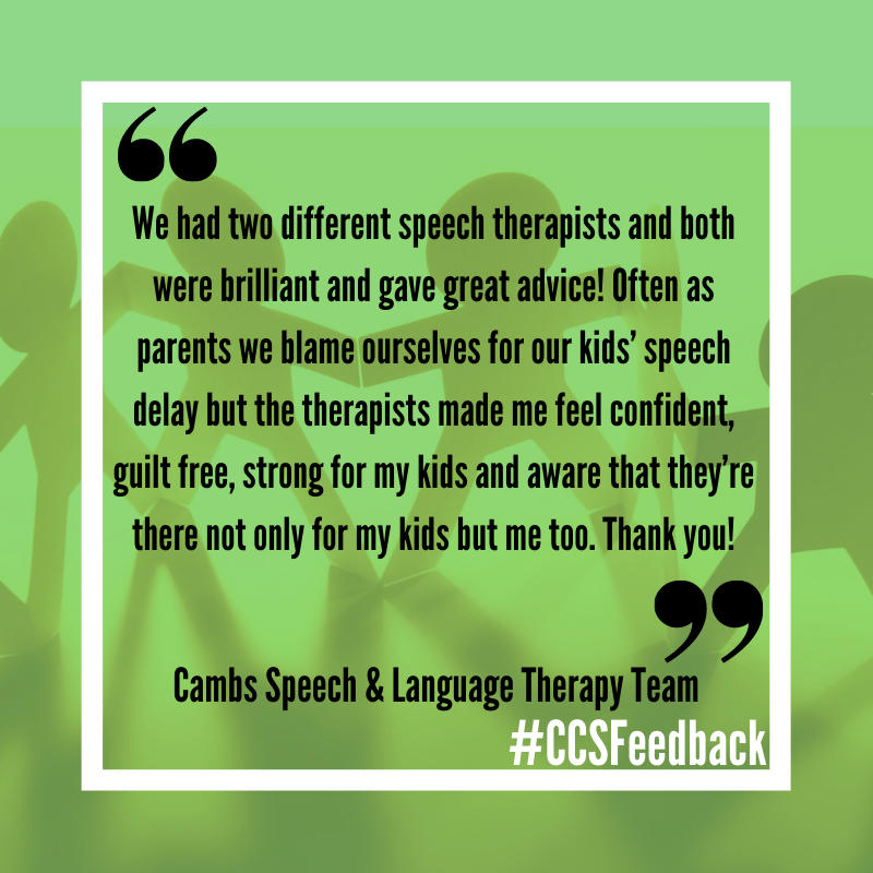 ccs_nhst's tweet photo. Fabulous #CCSFeedback for our speech and language therapists @CambsPboroCYP! 👏👏👏 #ThankfulThursday #ThursdayThoughts #GoTeamCCS #NHSHeroes #ThankYou https://t.co/iKXpjVjecT