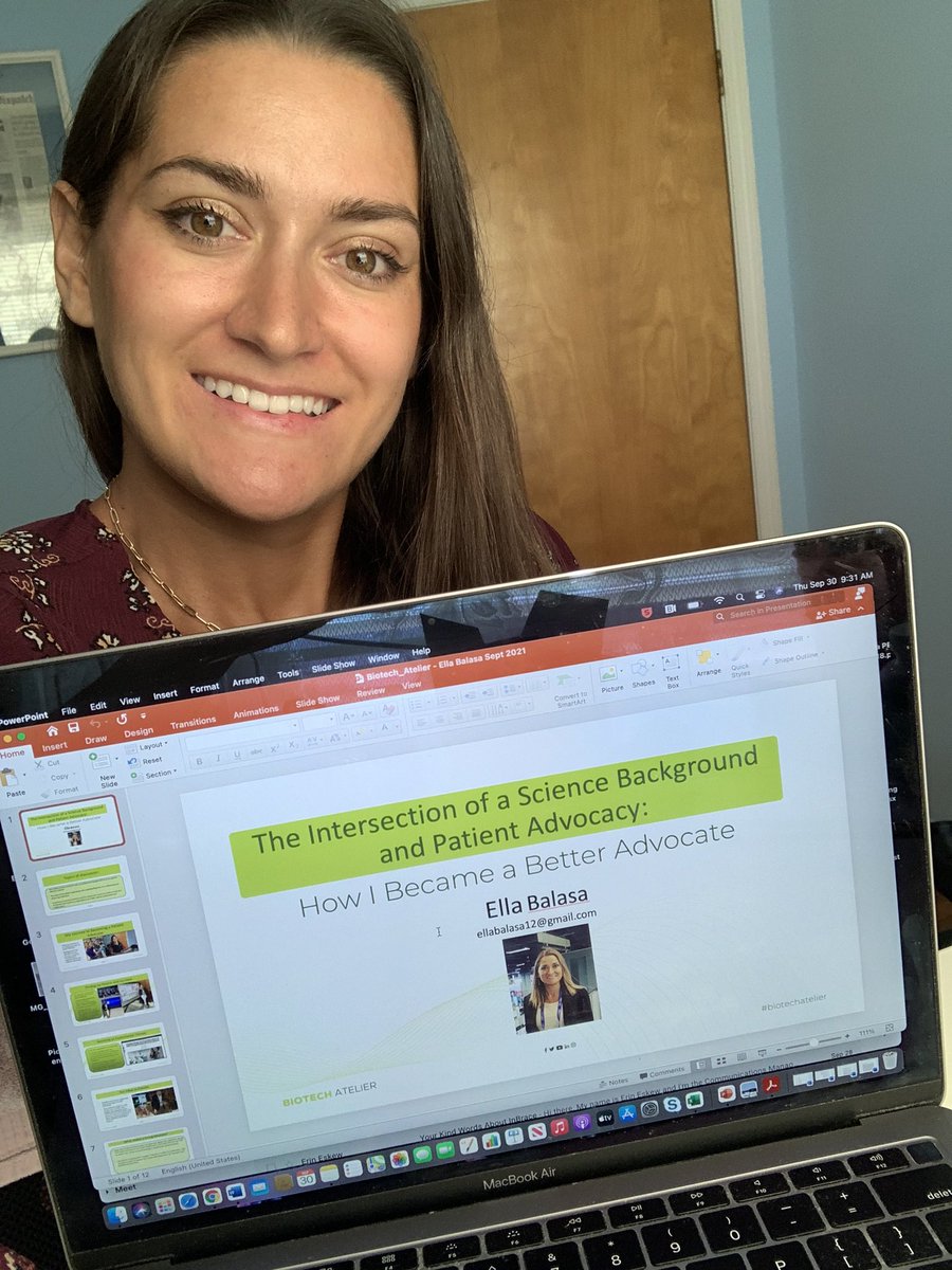 ellabalasa1's tweet photo. Ready for my presentation at @BiotechAtelier on my journey to patient advocacy and the value that lies within educated and empowered patients. #patientcollaboration #patientadvocate https://t.co/d8fVjuRJB4