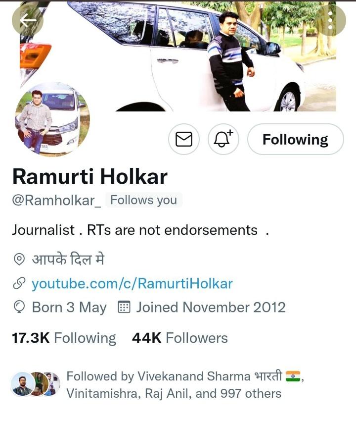 Avinash67617147's tweet photo. #congraitulation bhai ji
#44k complete hone par
🥳🥳🥰
@Ramholkar_ ji https://t.co/XEb4JPT3df