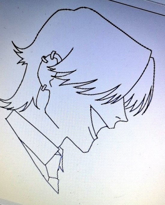 万里の、横顔でアホほど浮かせて描かれる奥の前髪が大好きなのでアホほど浮かせて描きます 