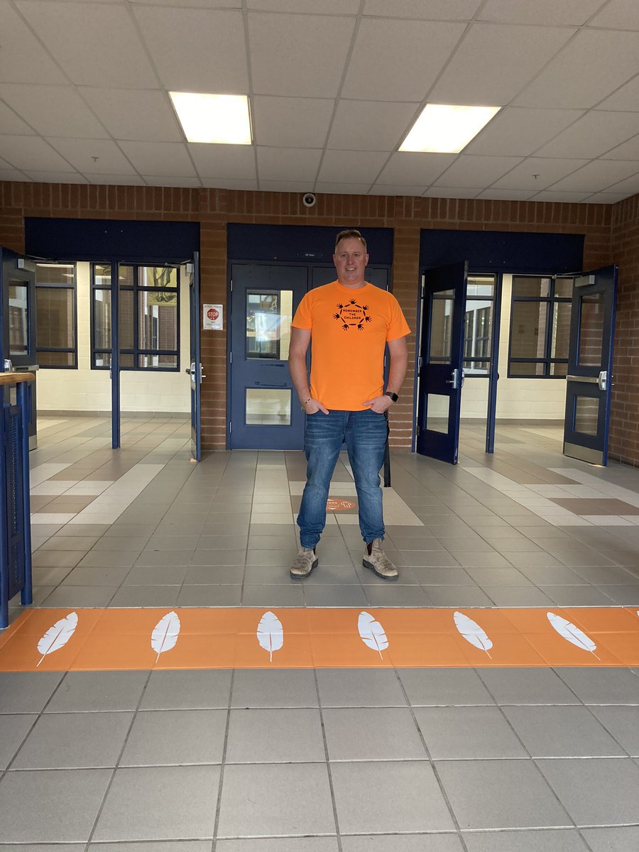 So grateful for our crosswalk created by our very own Darrell Joseph! 🧡 #TruthAndReconciliation