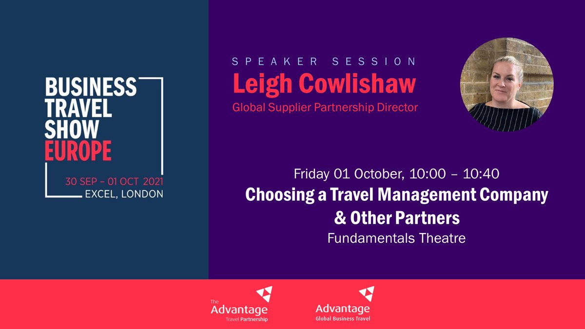 AdvantageHQ's tweet photo. @LeighCowlishaw will be taking to the stage at @BTShowlondon tomorrow to discuss how to structure relationships with suppliers to ensure you get the very best results.
If you're at the show, head over to the Fundamentals Theatre for 10am to hear Leighs insight!
#BTShow https://t.co/ZFQ5NRYclQ