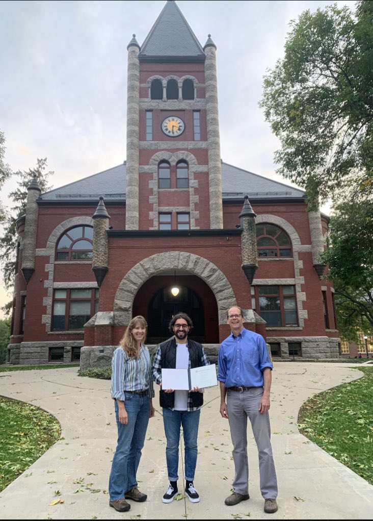 CONGRATULATIONS to UNHs FIRST Coutelle Program Ph.D Graduate, Francesco Preti!!
Francesco is pictured here with his CEE advisor, Dr. Jo Sias and William Clyde, UNH graduate school associate dean! (not pictured here is Francescos’ other advisor, Eshan Dave)