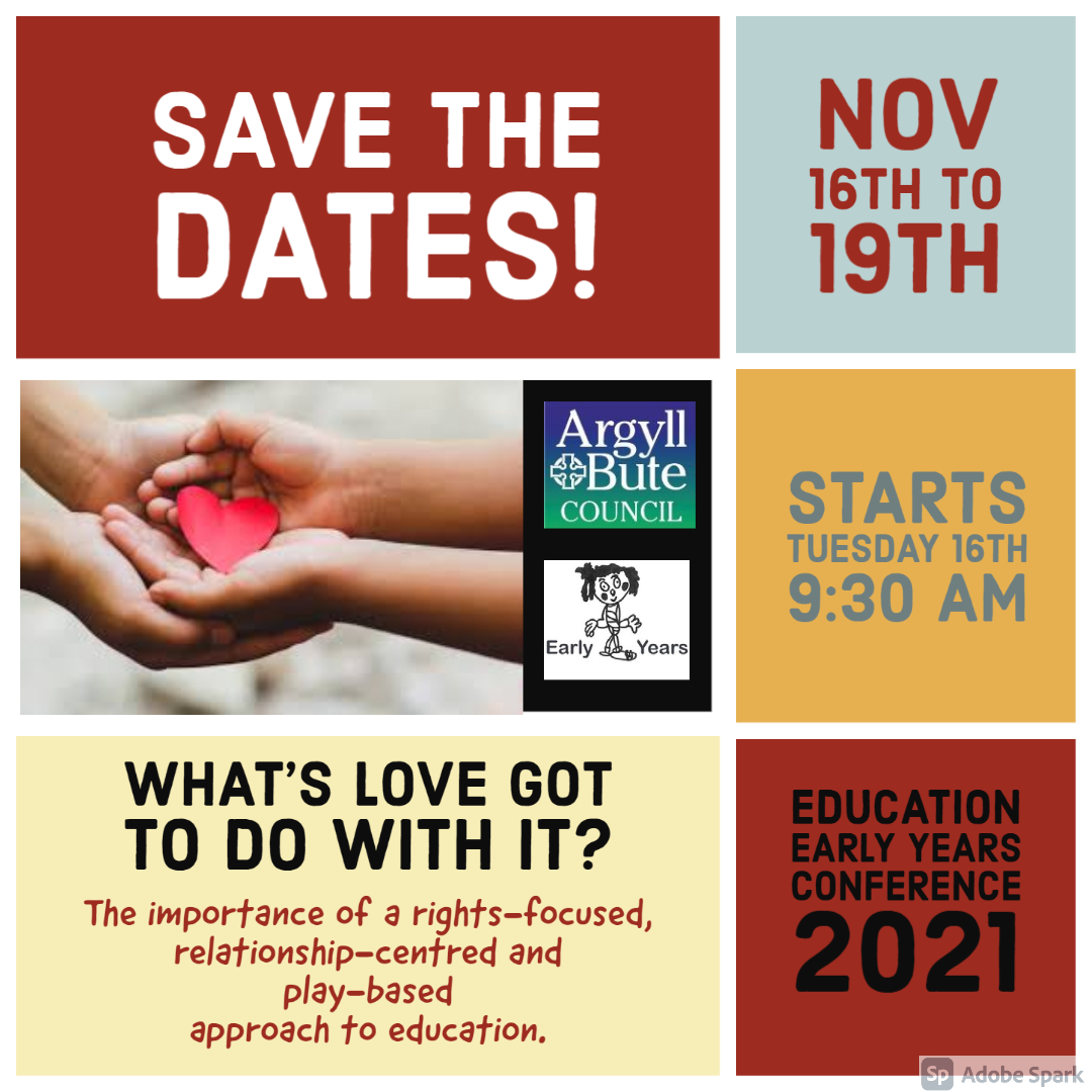 Our Early Years Conference for 2021 booking system will go live next week, save the dates until then!