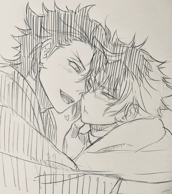 すごく顔をくっつけてるむつひぜ 