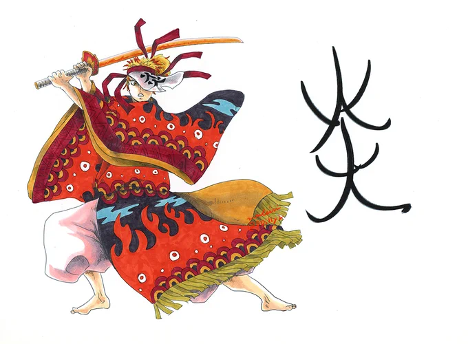 固定している奉納舞、大きいのを見てみたいと言っていただけたので再掲します。
これ描いたの2月の初めの頃でした訴えかける顔
いっぱいいいねいただけてびっくりした思い出訴えかける顔
🍃さんと🌊さん、🎴ではなく🐤と🔥さんじゃなく🍑です 