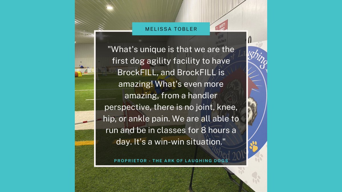 TeamBrockUSA's tweet photo. #TestimonialThursday - What are people saying about Brock!?!👂👀 

#thebrockway #dogs #pets #animals #paws #nopain #turf #sportsturf #artificialturf #sportshistory #sportsnews #sports #brockusa #sportsperformance #safety #consistency #innovation #shockpad #infill #BrockFILL https://t.co/YxKiw3NTfT