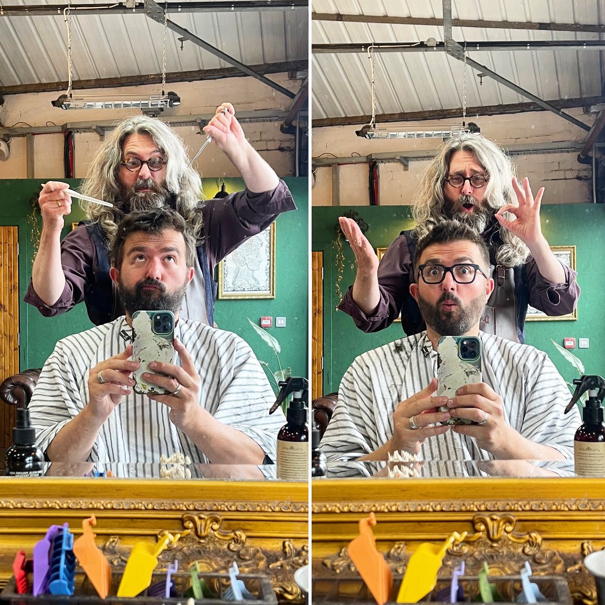 Popbangcolour's tweet photo. Before n’ after @Dashingblades - a hair n’ beard trim @FargoVillage this afternoon #dashingblades #FargoVillage https://t.co/sF5C9shh7w