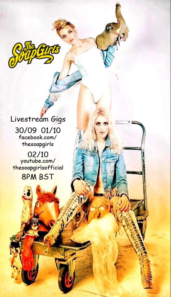 The_SoapGirls's tweet photo. Week 79 Virtual Livestream Tour Show #235 TODAY at 8:00pm UTC

Theme #TheFrogPrincess

Watch it LIVE: https://t.co/jNNm3lFbra

Follow: https://t.co/1O5Bd1t6CH

#thesoapgirls
#livestream
#RevoltRock
#PunkIsNotDead
#RocknRollSisters
#LifeIsBeautiful
#supportlivemusic
#Love https://t.co/luB5BLjK6O
