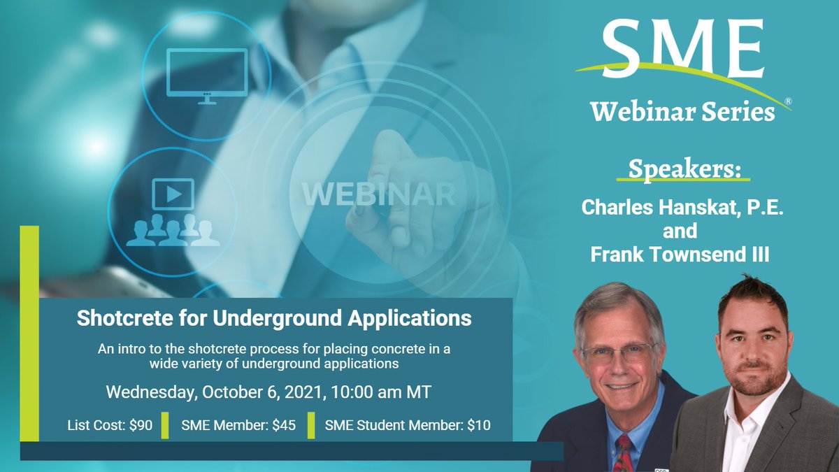 smecommunity's tweet image. Join shotcrete experts Charles Hanskat, and Frank Townsend III for a technical webinar. They will introduce you to the shotcrete process for placing concrete in a wide variety of underground applications.
Sign up here: bit.ly/SME-Webinar-Sh…
#mining #shotcrete #undergound