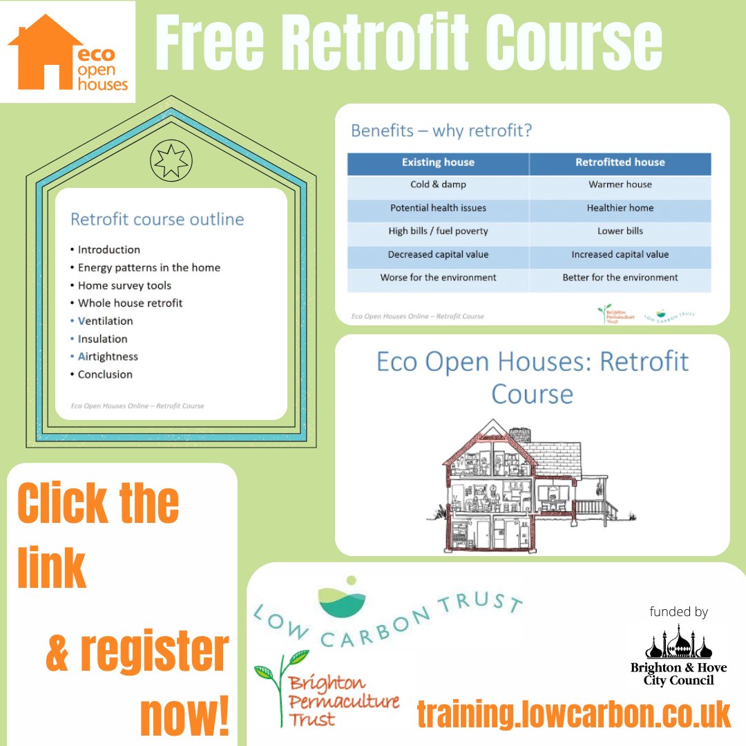 As part of this year's Eco Open Houses you can take this free online course 
In a few hours, learn how to make your 
home an #EcoHome 
#InsulateBritain #LiveSustainably 
Available now bit.ly/EOHTrn
@BPTpermaculture @HanoverAction <a href="/EcoOpenHouses/">Eco Open Houses</a>