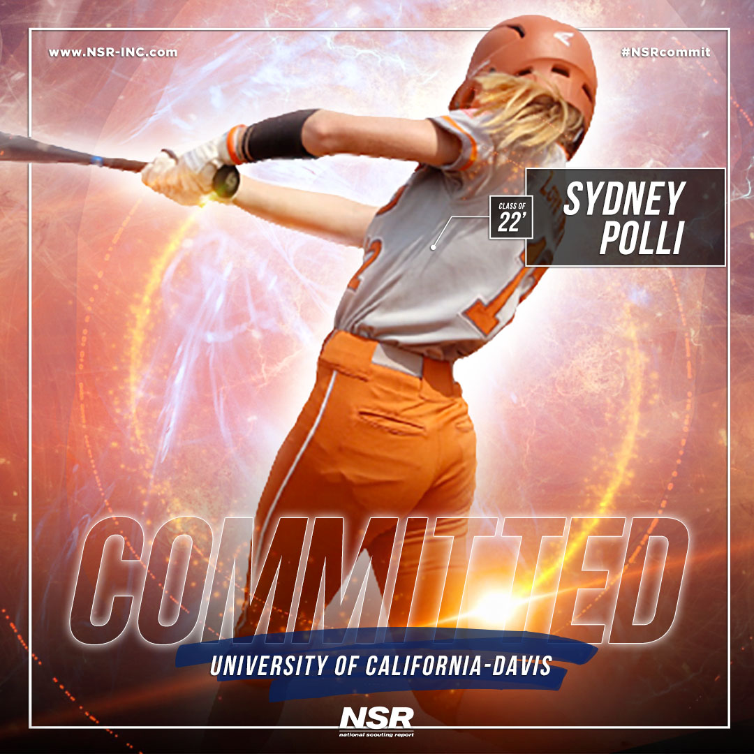 🚨#CommitmentAlert🚨
Congrats to #NSRsoftball <a href="/PolliSydney/">Sydney Polli LTG 2022 #12</a>

🎓: 2022
🌎: Fair Oaks, California
🏫: Bella Vista High School
✅: to <a href="/ucdavis/">UC Davis</a>!👍. 🥎
👤: Jeff Borden
🖥: buff.ly/2WtZFwU
#NSRcommit
#SydneyPolliNSR