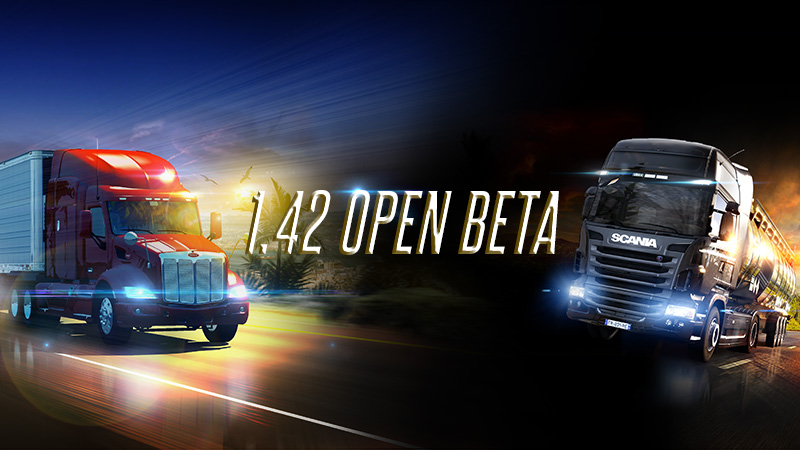 SCSsoftware's tweet photo. The 1.42 Open Beta for Euro Truck Simulator 2 &amp; American Truck Simulator has been released and features: 

Convoy MOD Support 🚛🚛🔧
&amp; Force Feedback Updates ⚙️

Learn how you can opt-in, take part and provide feedback at: https://t.co/Z2gB3tX51D https://t.co/3FEzspEvOT