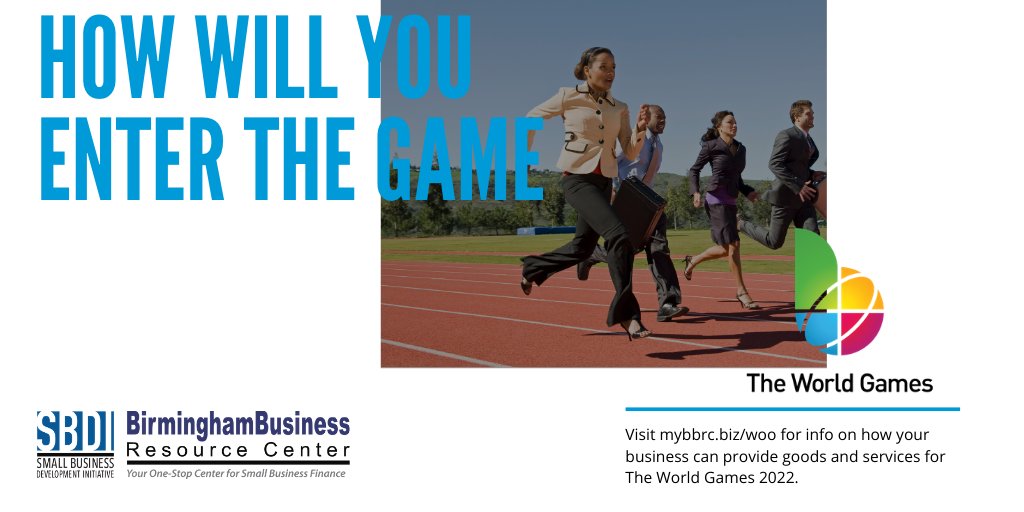 mybbrcbiz's tweet photo. Visit https://t.co/30KRwpHm8n for info on how your business can provide goods and services for The World Games 2022.

#myBBRC #smallbusiness #entrepreneurship #accesstocapital #capacitybuilding #oneononecounseling #TWG2022 https://t.co/o8vbeQMx1L
