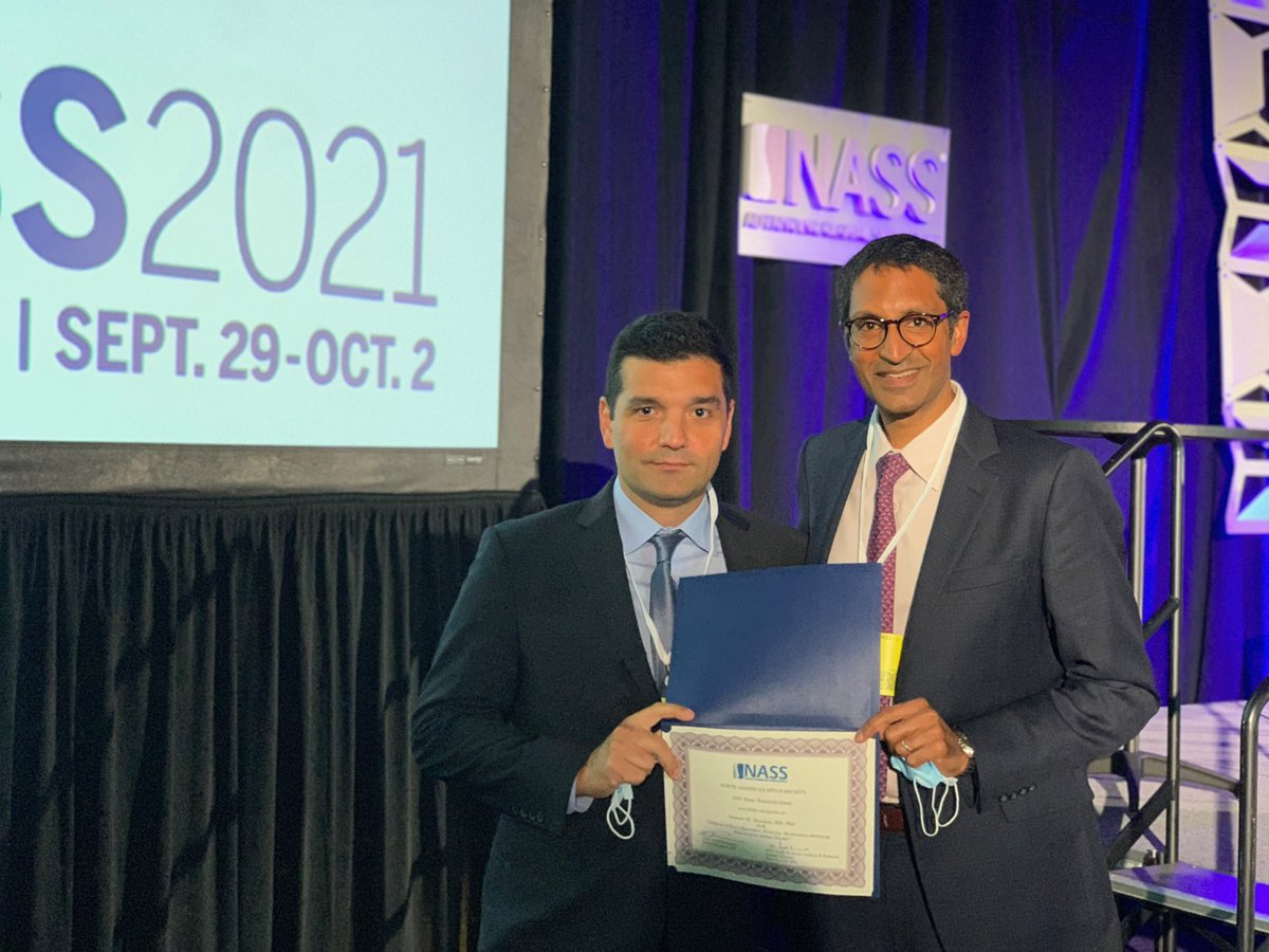 So proud of @MoHadzipasic and his Research Grant award from #NASS2021 to study the underpinnings of #spinalstenosis. Exciting practice changing science to follow! Enabling support from @MGHNeurosurg @JohnHShinMD.