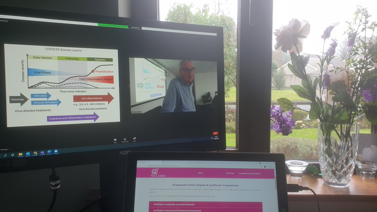 Insightful lunch break at An Cosán - really interesting presentation by Prof LukeO’Neill @laoneill111 speaking about 'COVID-19: Update on Vaccines and Therapeutics'
Today’s event was co-hosted by @tcddublin & @an_cosan in Tallaght & online
#publichealtheducation #onlinelearning