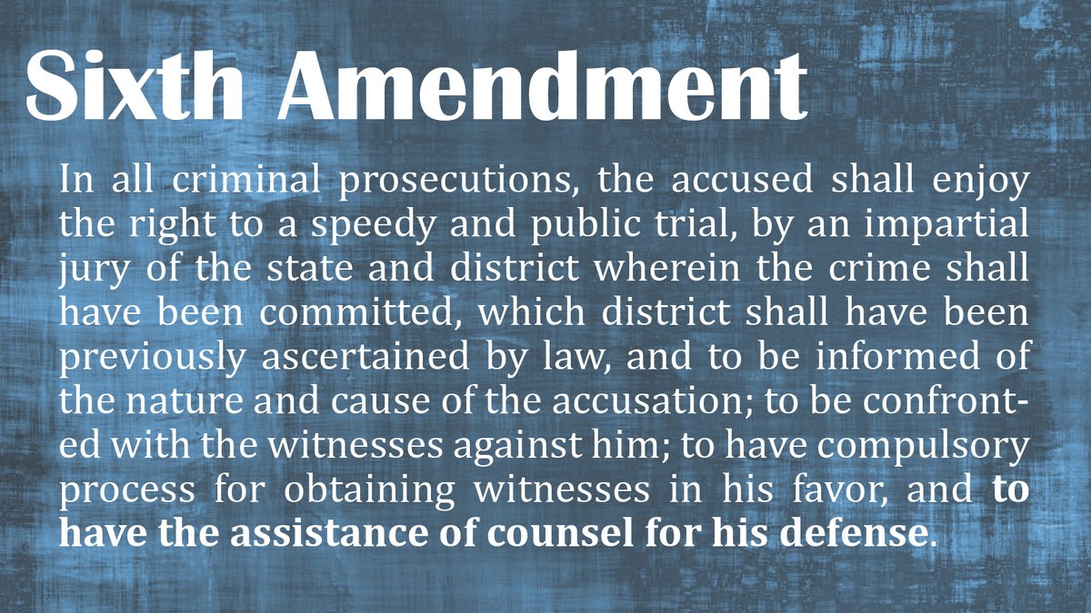ReformPretrial's tweet image. In the United States, the Sixth Amendment to the Constitution guarantees the right to counsel for anyone convicted of a crime.

A thread about how vital high-quality public defense is in America's courtrooms. ⤵️