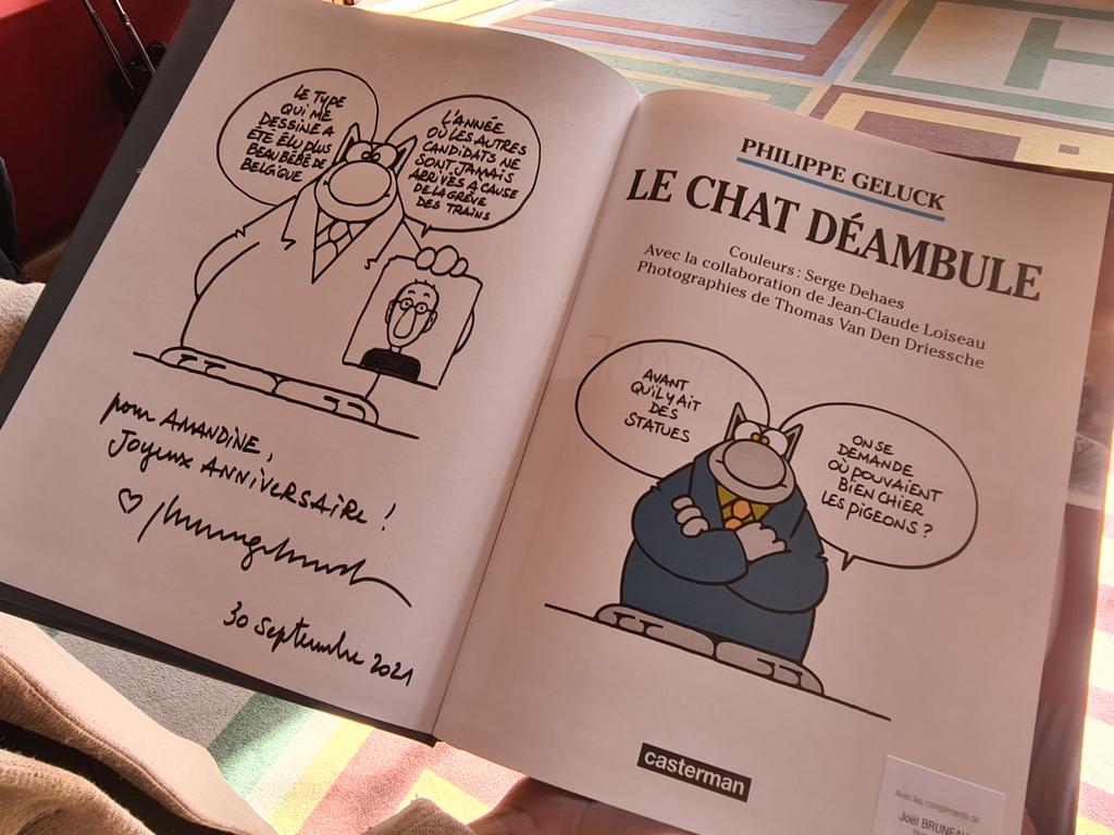Tendance Ouest Le Beau Cadeau D Anniversaire Pour Amandine Petit Le Dessinateur Philippe Geluck A Realise Un Dessin Special Pour Ses 24 Bougies Missfrance Missfrance Caen Calvados Geluck