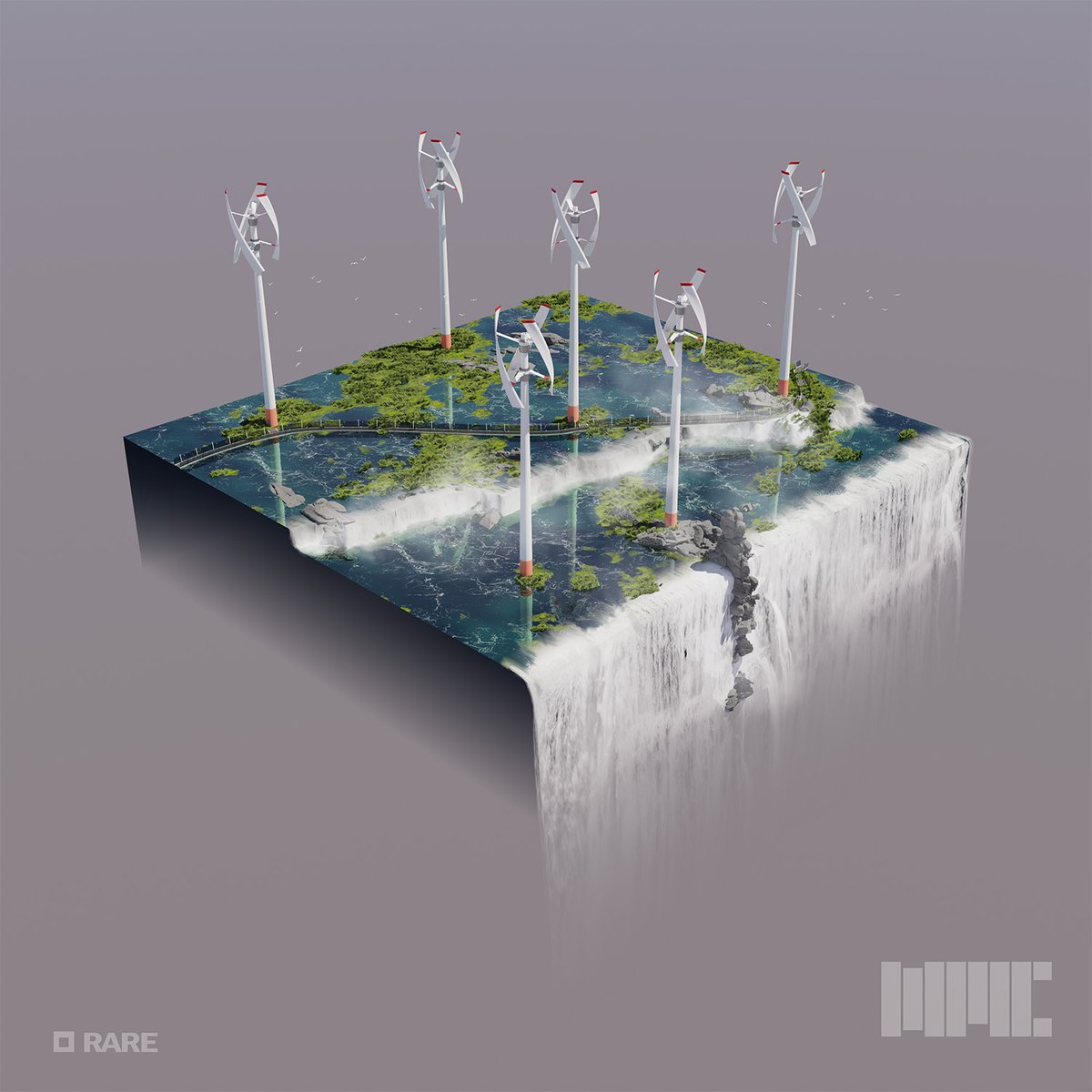 jamescombridge's tweet photo. Artwork 7 complete!! 

Next phase: going over them all with a fine tooth comb and making sure they pass the 'is this cool enough' test.

Here's the wind farm again, with some more additions this time. Still WIP. 

#HMCProject 🛠 https://t.co/d3iX2ZfJ2i
