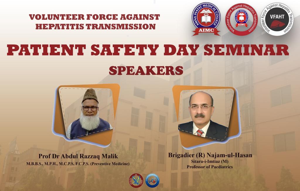 VFAHT_AIMCS's tweet photo. We are pleased to announce the speakers for the seminar 

*Brig.(R) Prof. Dr. Najam ul Hasan* 
(HOD Paediatric Department)

*Prof. Dr. Abdul Razzaq Malik*
(HOD Community Medicine)

Stay tuned for the updates. https://t.co/t22aGpoWQX