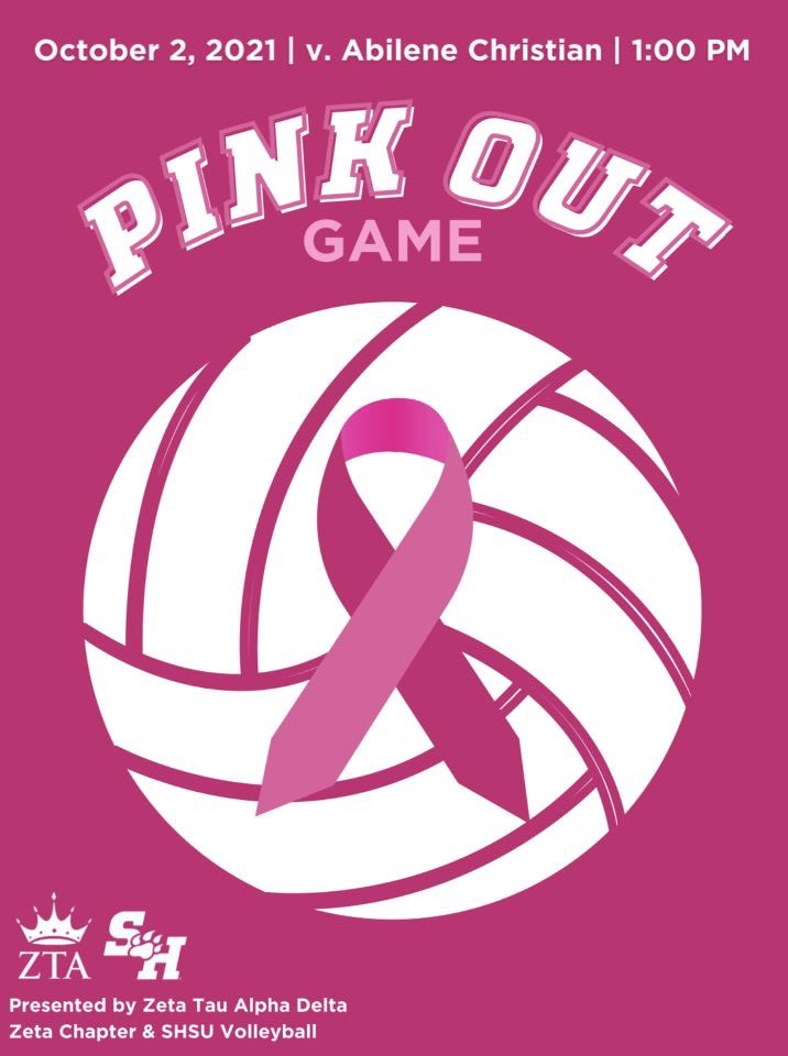 SHSUZETA's tweet photo. This Saturday!! Donโt miss out๐ฅณ @BearkatSports @BearkatsVB #THINKPINK #THINKZETA https://t.co/uLO1RNjVrY