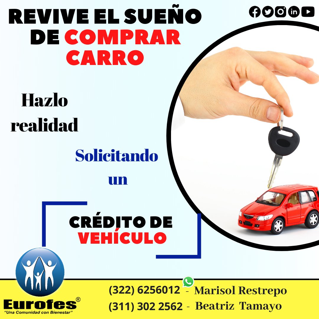 EurofesF's tweet photo. 🔉Apreciado Asociado, solicita un crédito de vehículo🚗 y móntate en tu propia “nave”.👌
⬇️Contáctanos⬇️
bienestarsocial@eurofes.com
WhatsApp🤳
322 625 60 12
311 302 25 62
#Créditos #Jueves #micarro #Compradecarro #Carropropio #Ventas https://t.co/1JhSVGtVe6