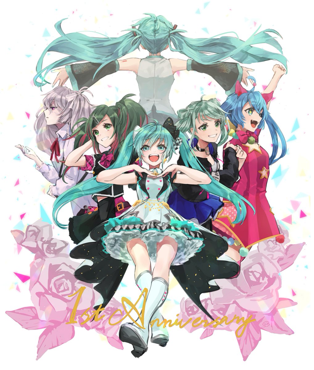 初音ミク 「超滑り込みでプロセカ一周年おめでとうございます!たくさんの素敵な楽曲に出会わせて」|関ヶ原おじさんのイラスト