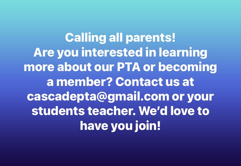 CascadeES_PTA's tweet image. #cougarstrong #wearecascade #PTA