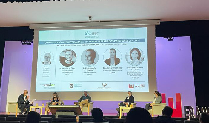 Geopannel's tweet photo. 👥🏦😀Hoy estamos en #Bilbao, en el #CICA5 @eesap, dedicados a la #construcción industrializada y la construcción sostenible, y organizado por el @EraikuneCluster con la colaboración de la Asociación Riojana para la Innovación Constructiva de La Rioja @ClusterAric https://t.co/hVSI9q0uJx